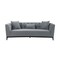 Armen Living Melange Gray Velvet Sofa with Black Wood Base LCMG3GREY - alternate 1